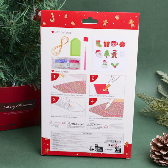 Diy Christmas Series Hanging Decorations Rhinestone Paper 10 Pieces