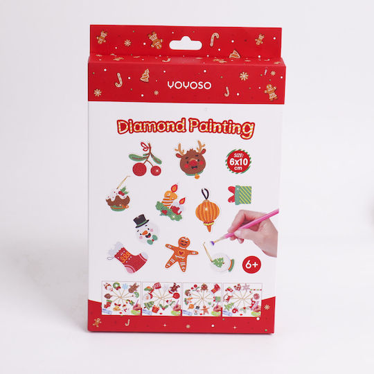 Diy Christmas Series Hanging Decorations Rhinestone Paper 10 Pieces