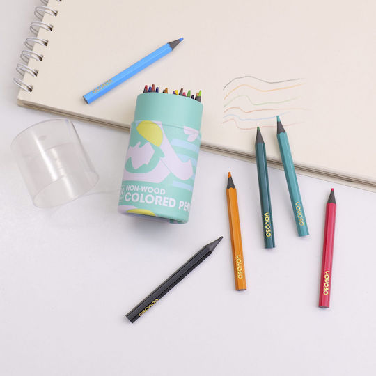 Yoyoso Custom Blue Series Coloured Pencils Cylindrical Box – 24 Colours