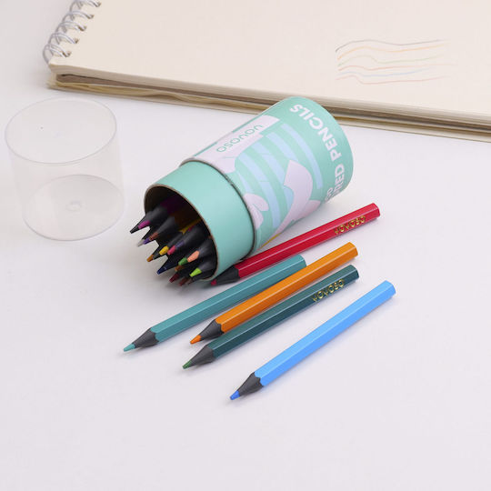 Yoyoso Custom Blue Series Coloured Pencils Cylindrical Box – 24 Colours