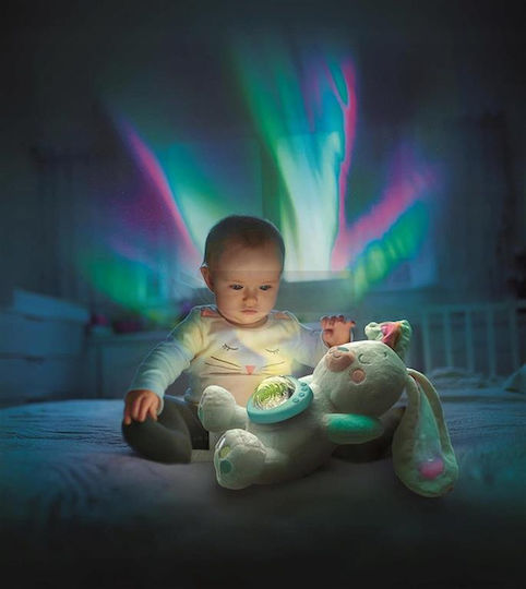Baby Clementoni Baby Aktivitätsspielzeug Tier My Arctic Bunny Nothern Lights Projector mit Lichtern und Sounds für 6+ Monate