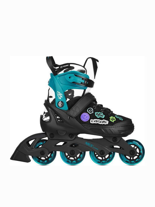 Nils Inline Adjustable Rollers Turquoise Kids