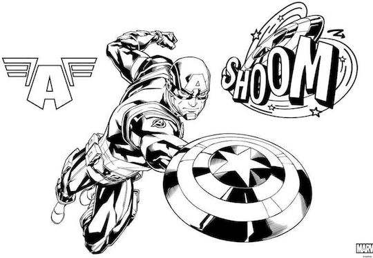 Blocuri De Desen Diakakis 40 Foi Captain America 23x33cm Autocolante Șabloane 000506362 Două Modele