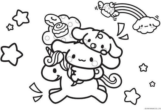Drawing Pads Diakakis 40 Sheets Cinnamoroll 23x33cm Stickers Stencils 000490300 Two Designs