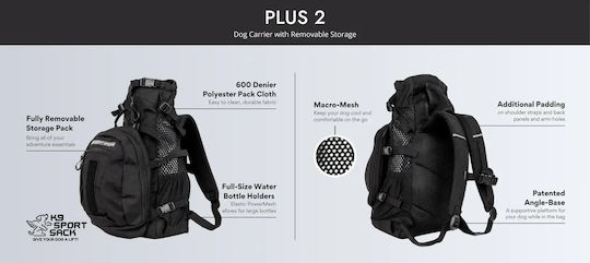 K9 Sport Sack Σακίδιο Πλάτης για Μεταφορά Σκύλου Πράσινο