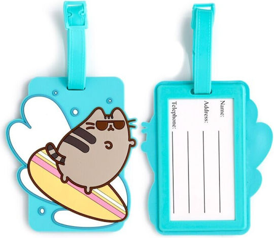 Pusheen Cat Summer Surfer PVC Luggage Label