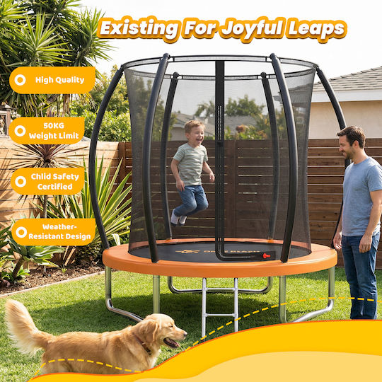 Bebe Stars Trampolin Für Draußen Mit Durchmesser 185cm Mit Netz Und Leiter