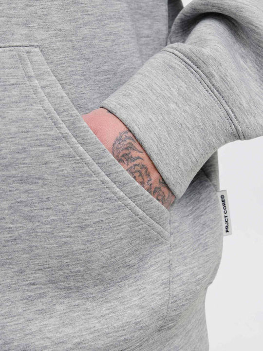 Cardigan with Hood Light Grey Melange