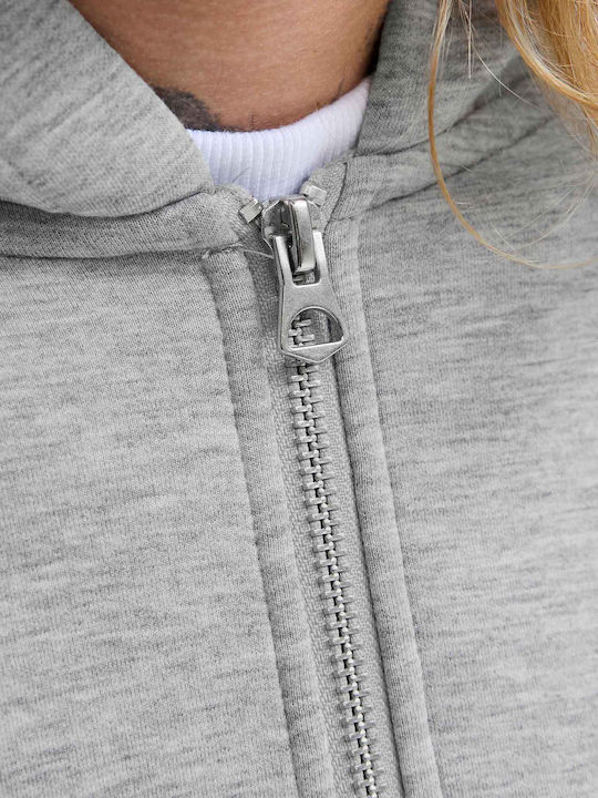Cardigan with Hood Light Grey Melange