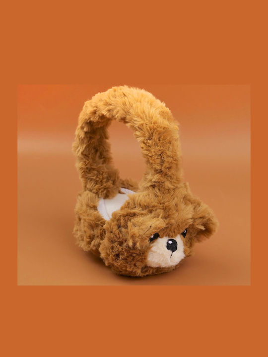 Unisex Earmuff Πλεκτό σε Καφέ χρώμα