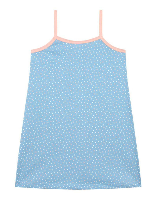 Minerva Kids Nightdress Summer Light Blue Dots