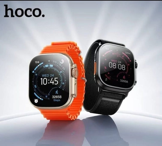 Hoco Y42 ULTRA 49mm Smartwatch με Παλμογράφο (Χρυσό)