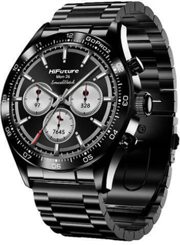 HiFuture Go Pro 2 Stainless Steel Smartwatch με Παλμογράφο (Μαύρο)
