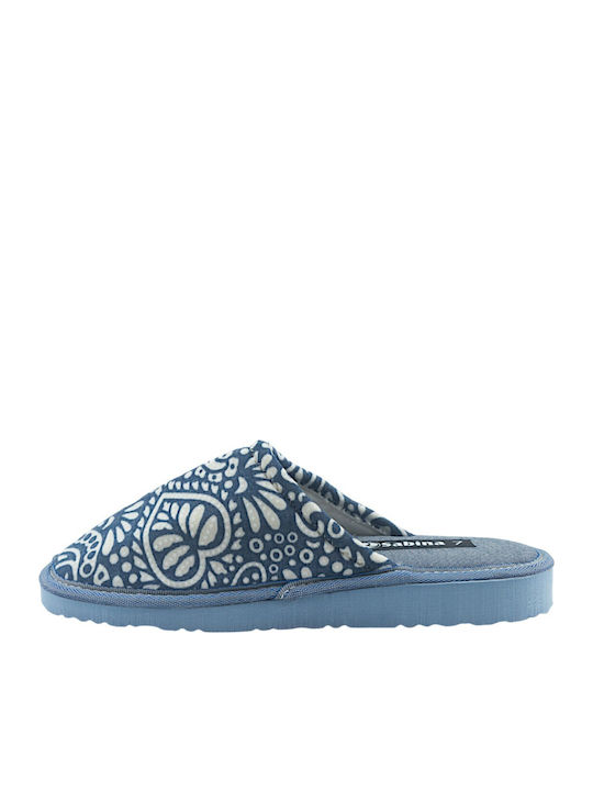 Closed-Toe Women's Slippers Light Blue