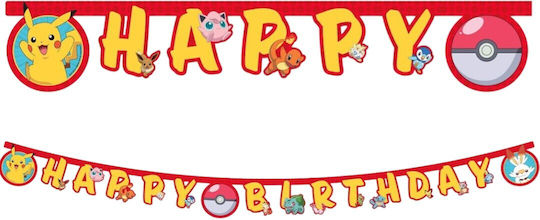 Γιρλαντα Happy Birthday Pokemon #98399