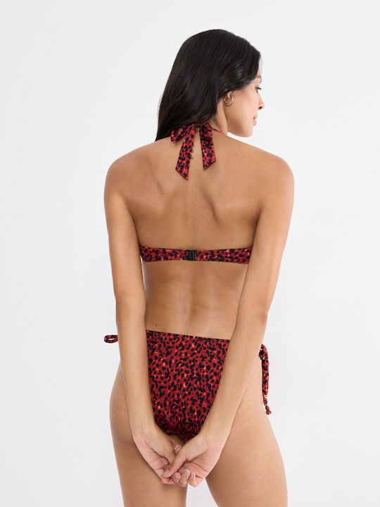 Bikinioberteile Dreieck Animal Print Rot