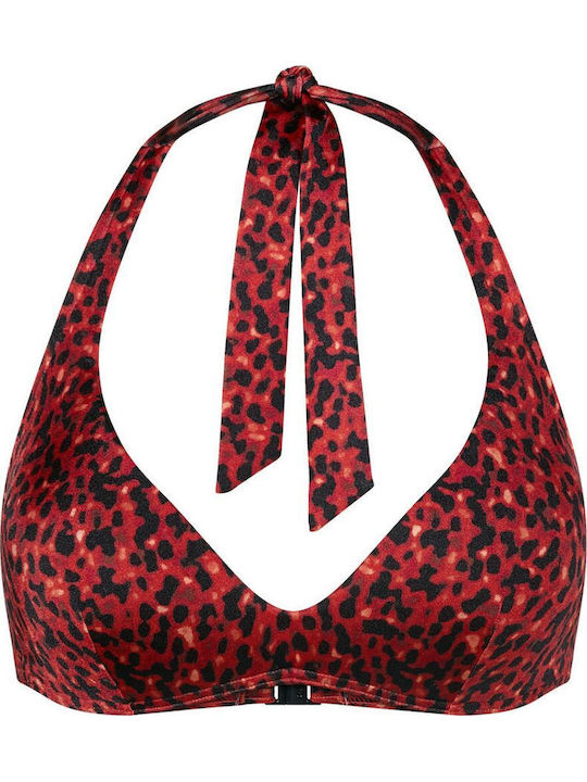 Bikinioberteile Dreieck Animal Print Rot