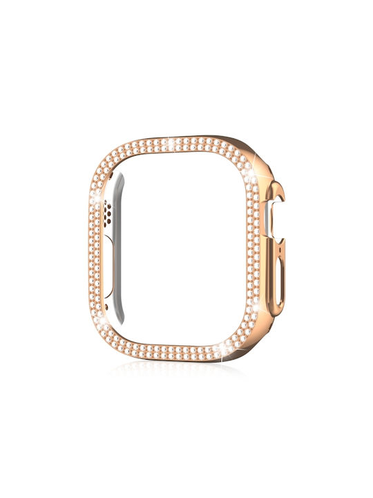 Apple Watch Ultra 3 2 1 49mm Xdfind Double Row Diamond Hollow Θήκη Ρολογιού Pc Rose Gold