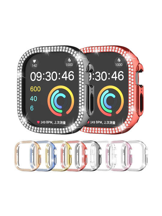 Apple Watch Ultra 3/2/1 49mm Xdfind Doppelreih Diamant Hohl Uhr Hülle Kunststoff Rosa