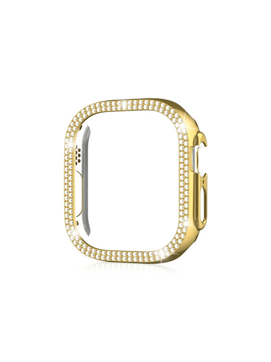 Apple Watch Ultra 3 2 1 49mm Xdfind Double Row Diamond Hollow Watch Case PC Gold