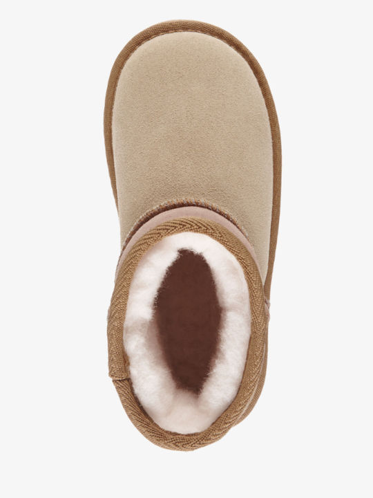 Leather Kids Ankle Boots Brown