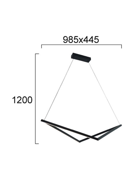 Viokef Pendant Light Black Rail 98.5x44.5cm