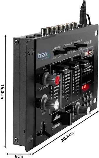 Ibiza Sound Миксер Караоке DJ21USB Черен
