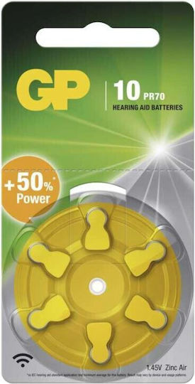 GP Batteries Hearing Aid Batteries 10 1.4V 6pcs