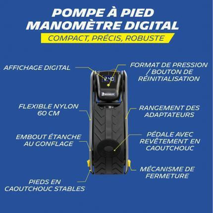 Michelin 009516 Luftpumpe Luftpumpe Fuß mit Manometer