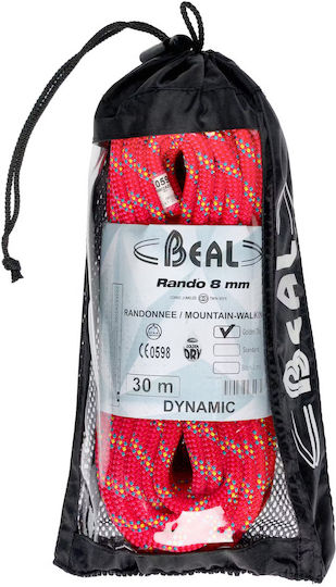 Beal Rope Rando 8mm 30m Golden Dry Red Red