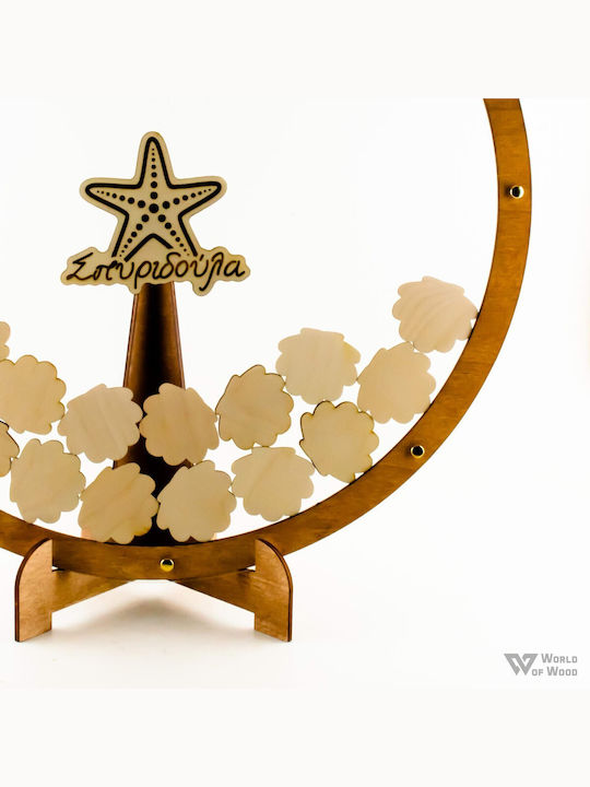 World Wood Round Wish Book Piggy Bank Your Own Symbol