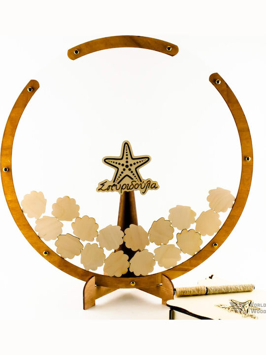 World Wood Round Wish Book Piggy Bank Your Own Symbol