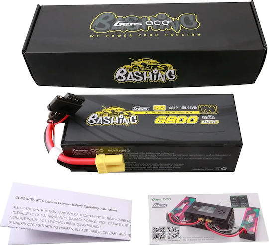 Gens Ace Bashing Батерия Li-Po 22.8V 6800mAh 120C 6S EC5 за RC Превозно Средство