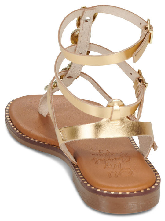 Women's Flat Sandals Gold