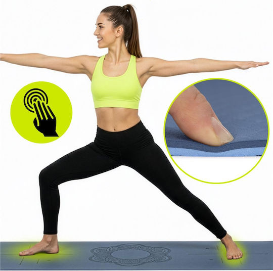 Sersimo Trainingsmatte Yoga Blau mit Tragegurt (183x61x0.6cm)