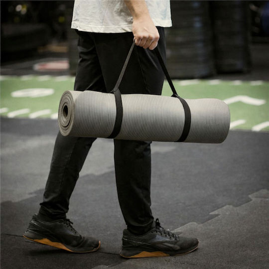 Yoga Exercise Mat Grey with Carry Strap (183x61x1cm)