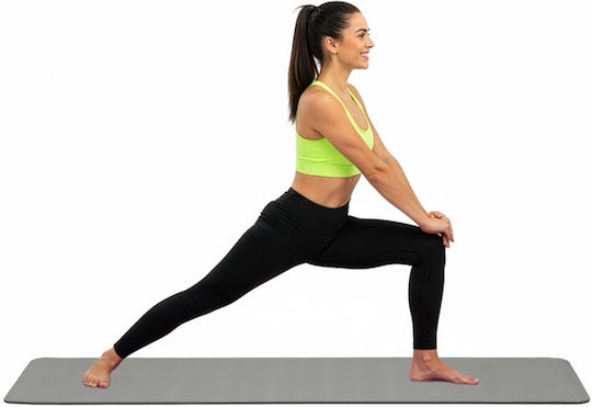 Yoga Exercise Mat Grey with Carry Strap (183x61x1cm)
