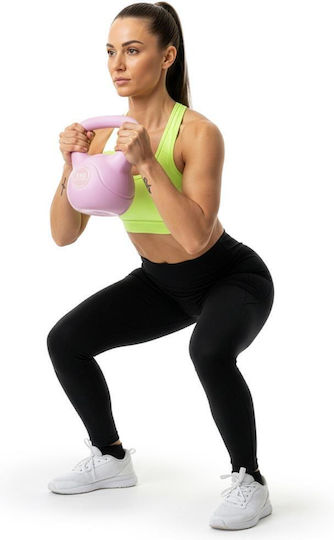 Kettlebell 8 Kg Bitum Durabil Acoperire Abs 23x24 Cm Roz