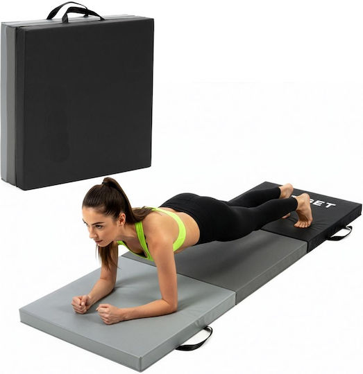 Foldable Exercise Mat Yoga Grey (180x60x6cm)