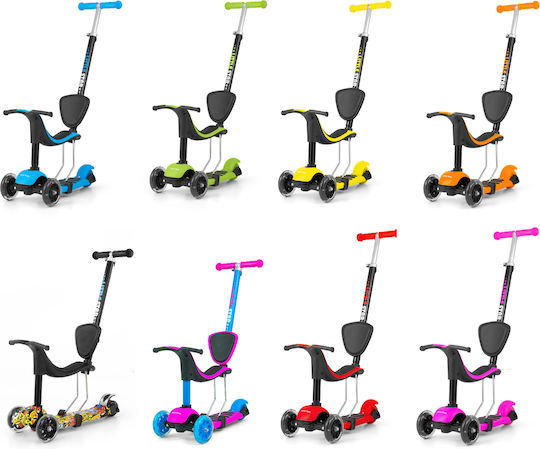 Milly Mally Kids Scooter Little Star 3-Wheel with Seat for 2+ Years Red
