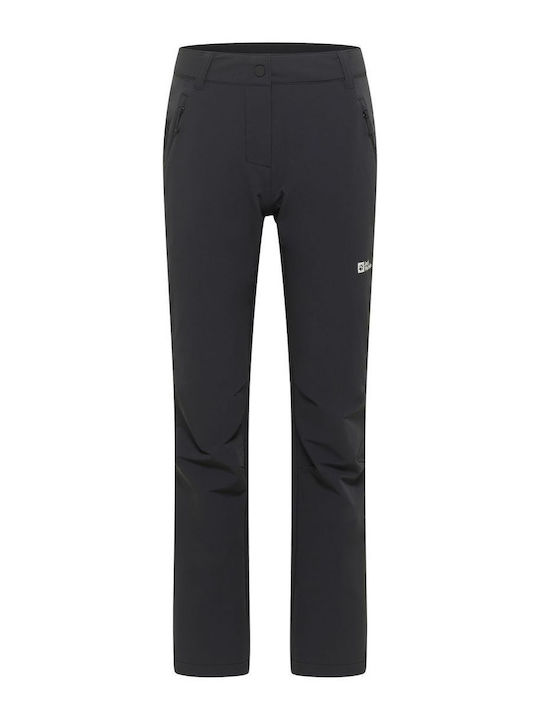 Jack Wolfskin Γυναικείο Μακρύ Παντελόνι Πεζοπορίας Μαύρο