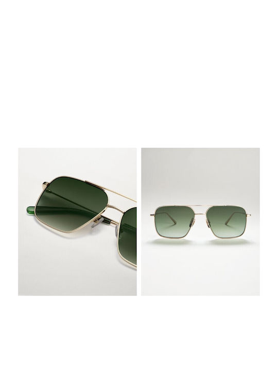 Chimi Steel Aviator Unisex Sunglasses with Metallic Frame Green Polarized