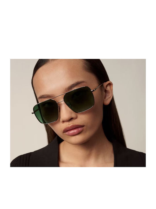 Chimi Steel Aviator Unisex Sunglasses with Metallic Frame Green Polarized