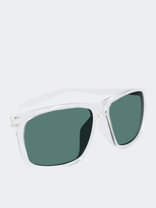 Nike Chaser Ascent Unisex Sunglasses with White Plastic Frame and Turquoise Lens DJ9918-900