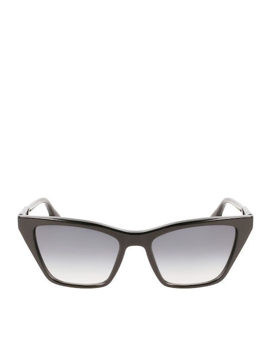 Victoria Beckham Damen Sonnenbrille mit Schwarz Kunststoff Gestell und Gray Verlaufsfarbe Linse