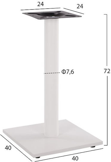 HomeMarkt Tischständer aus Metall mit Regulator White 40x40x72cm