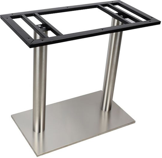 HomeMarkt Inox Table Stand made of Metal in Silver Color 40x70x72cm