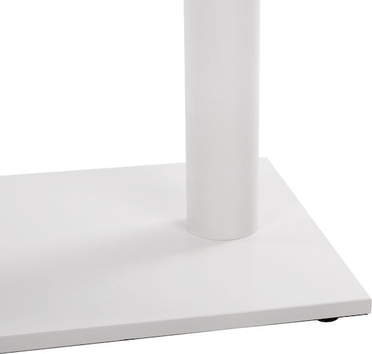 HomeMarkt Folding Table Stand made of Metal with Regulator White Checkmate 70x40x72cm