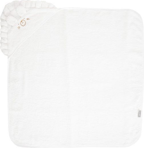 Lorelli Baby-Badetuch mit Kapuzen Weiß 90x90cm