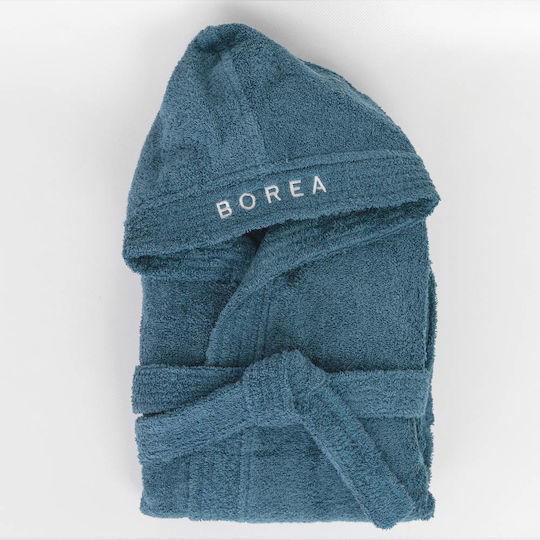 Borea Kids Hooded Bathrobe Teenager Petrol